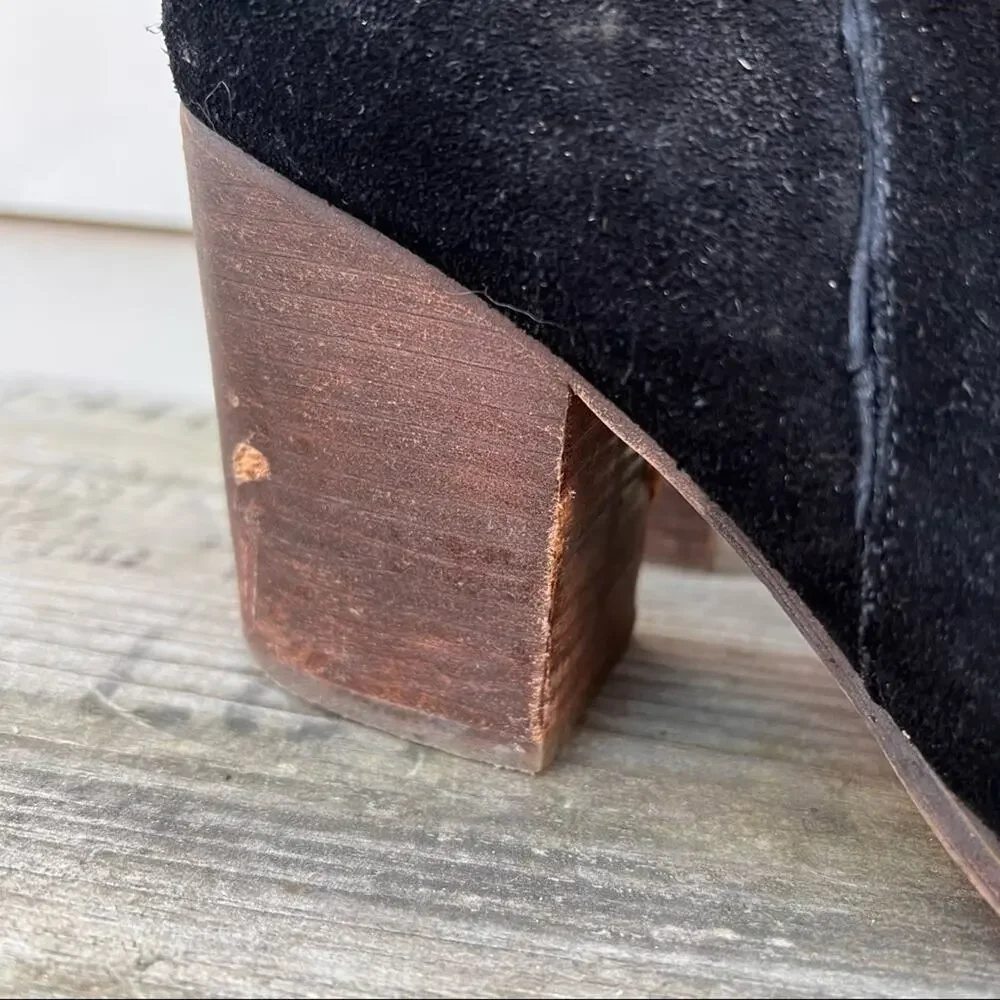 Steve Madden Country black suede heeled leather booties